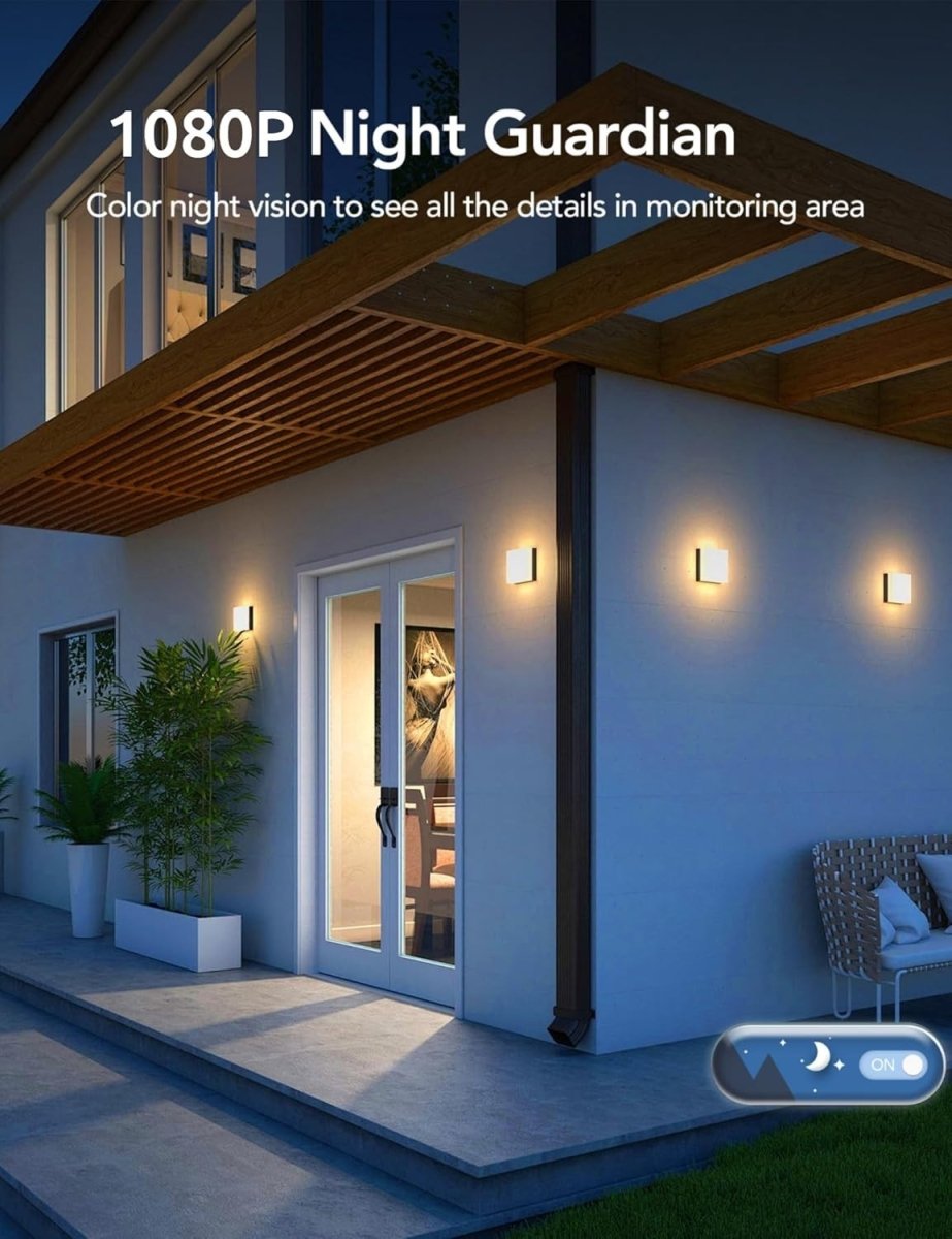 2 Pack Solar Security Camera Wireless Outdoor PTZ Color Night Vision - Kwikley