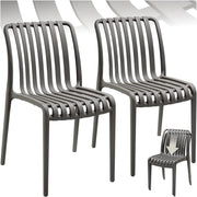 2 Pack Stackable Garden Chairs – Weather - Resistant, Lightweight Outdoor Seating - Kwikley