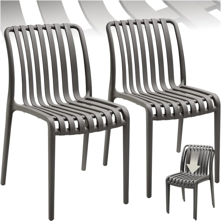 2 Pack Stackable Garden Chairs – Weather - Resistant, Lightweight Outdoor Seating - Kwikley