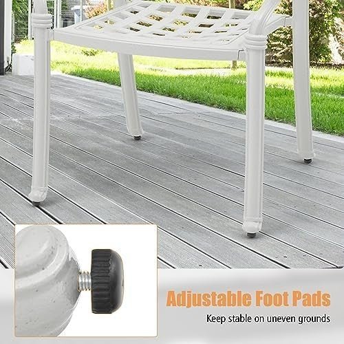 2 PCS Outdoor Aluminum Garden Chairs Stackable Patio Armchairs White - Kwikley