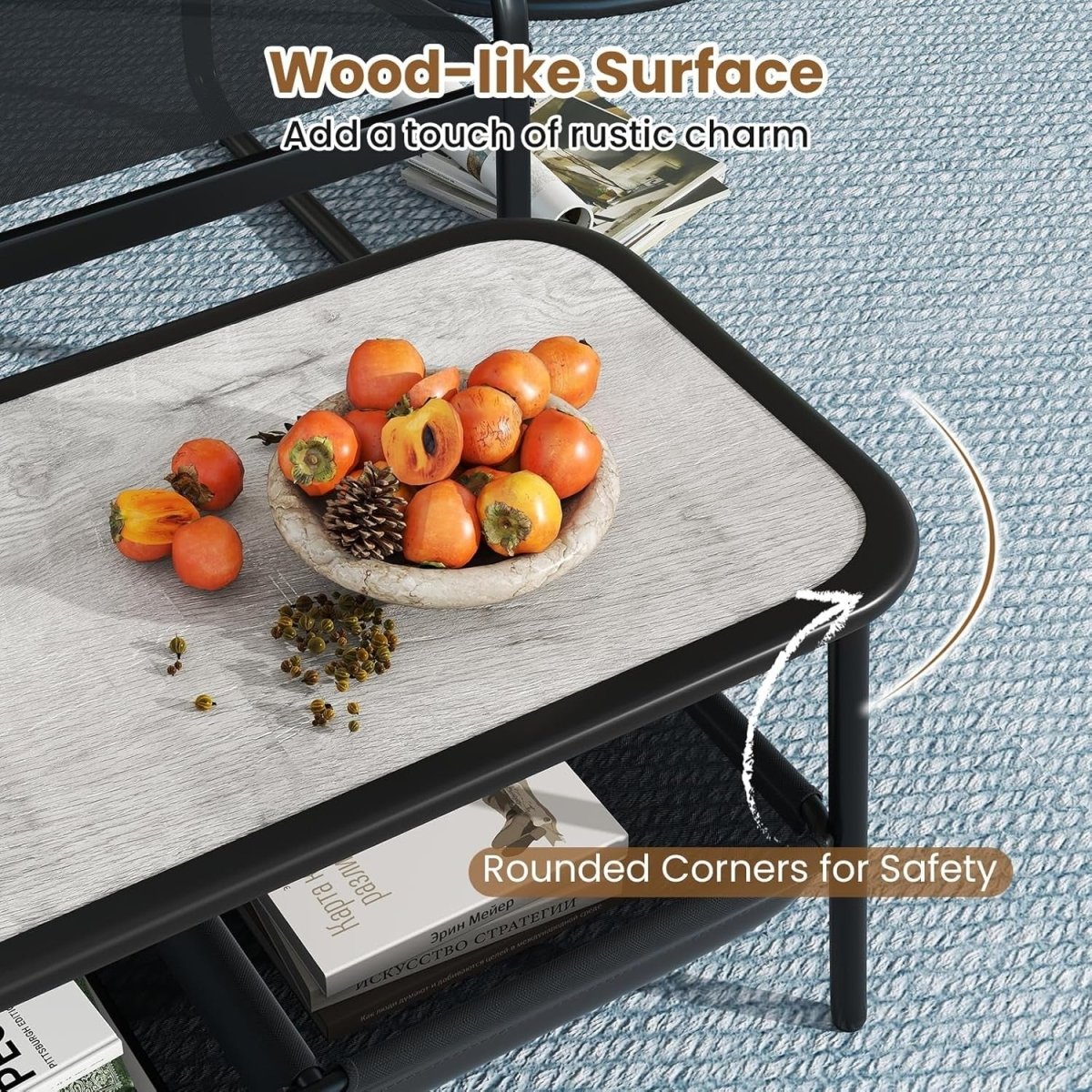 2 Piece Garden Furniture Set Loveseat Bench Coffee Table Patio Set - Kwikley
