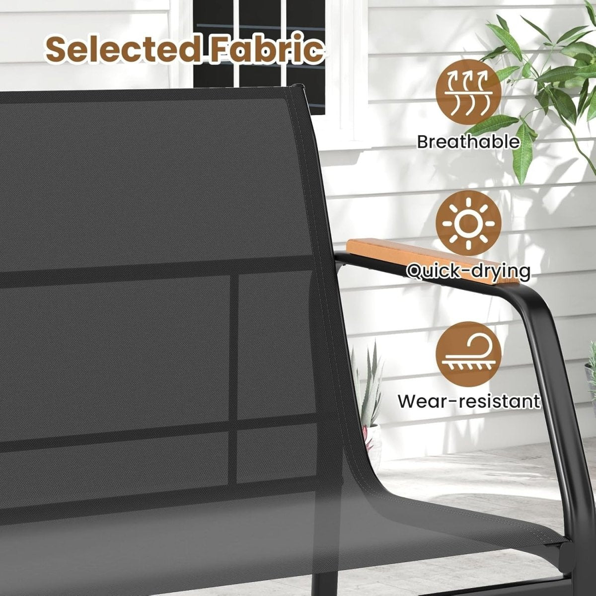 2 Piece Garden Furniture Set Loveseat Bench Coffee Table Patio Set - Kwikley