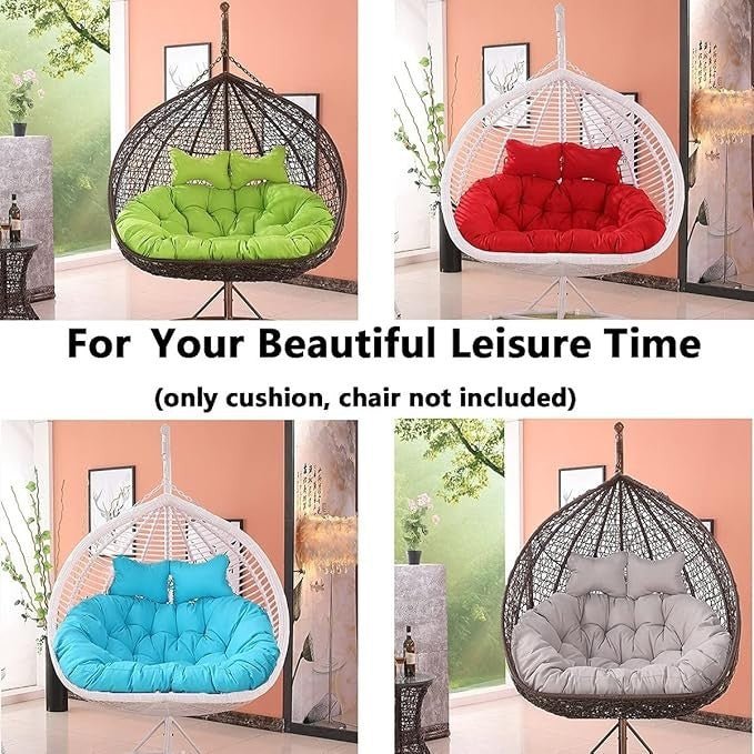 2 Seater Egg Chair Cushion Waterproof Swing Seat Pad Thick Outdoor Comfort - Kwikley