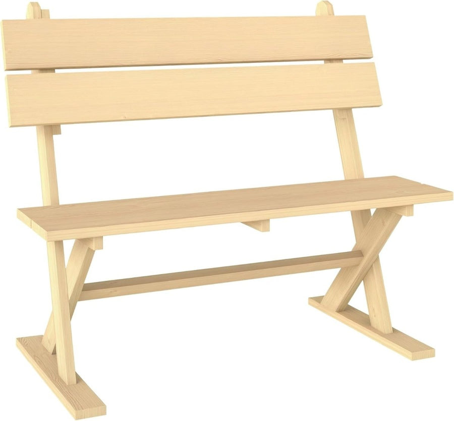 2 Seater Wooden Garden Bench Fir Wood Patio Park Outdoor Seat - Kwikley