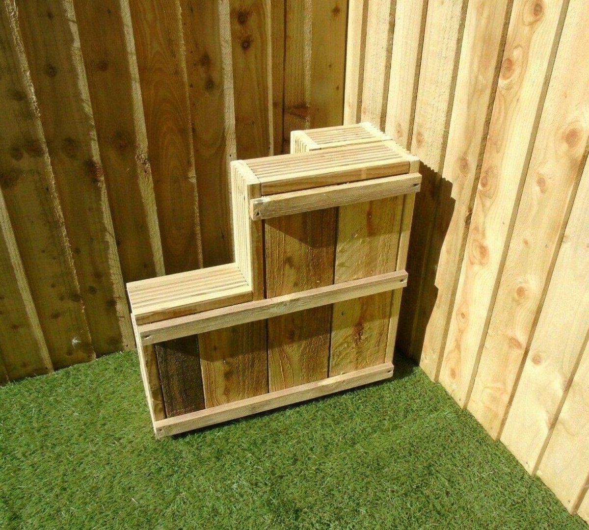 2 Tier Corner Wooden Planter Garden Decking Pot Herb Flower - Kwikley
