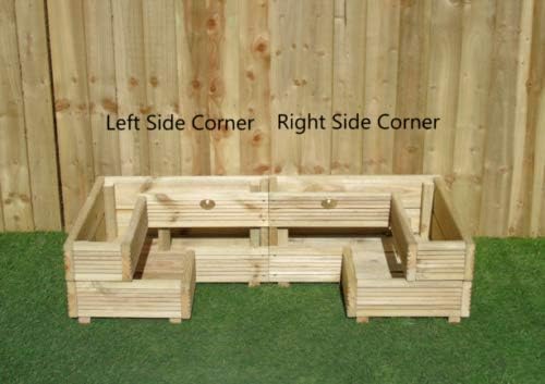 2 Tier Corner Wooden Planter Left Garden Decking Herb Flower - Kwikley