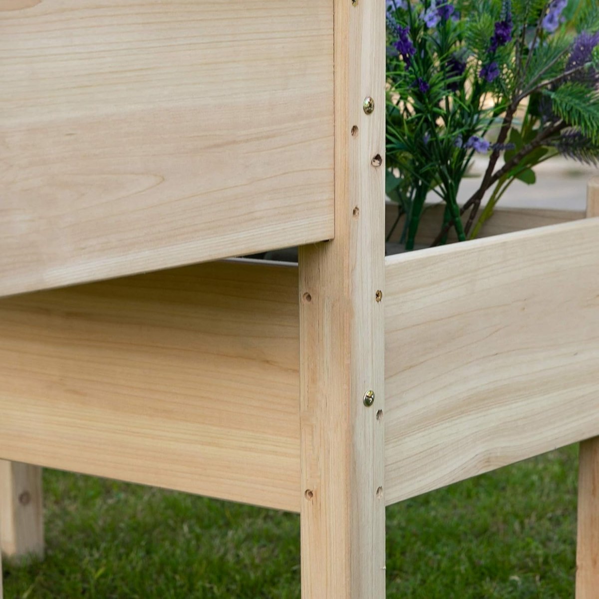 2 Tier Raised Garden Bed Wooden Planter with Legs Outdoor - Kwikley