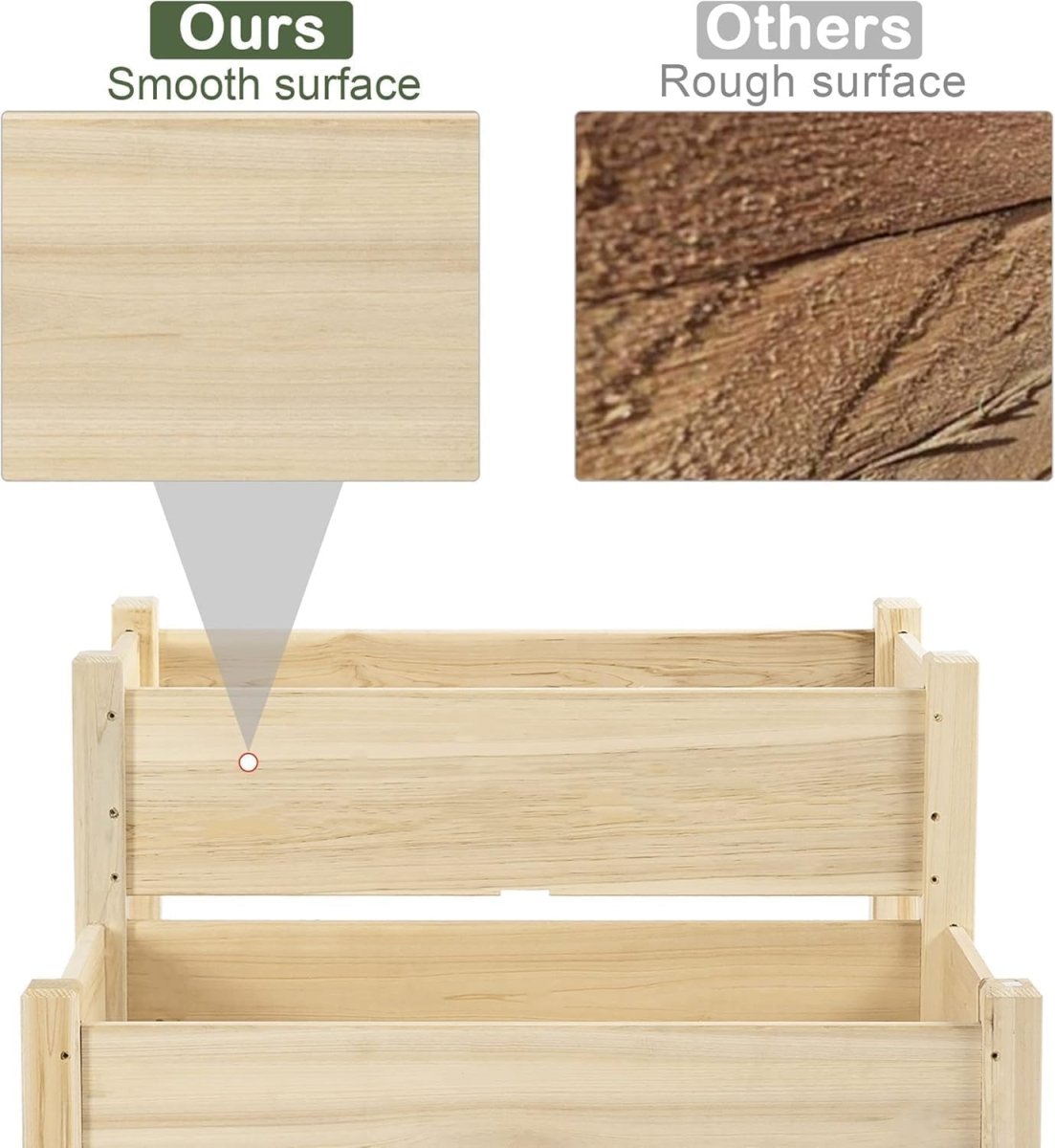 2 Tier Raised Garden Bed Wooden Planter with Legs Outdoor - Kwikley