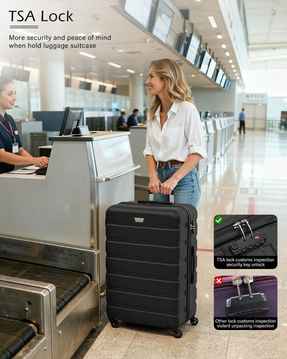 20 Inch Carry On Cabin Suitcase EasyJet Approved Lightweight TSA Spinner - Kwikley