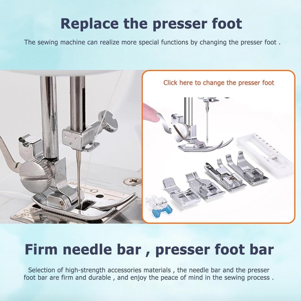 20 Stitch Sewing Machine Electric Dual Speed Foot Pedal Free Arm - Kwikley