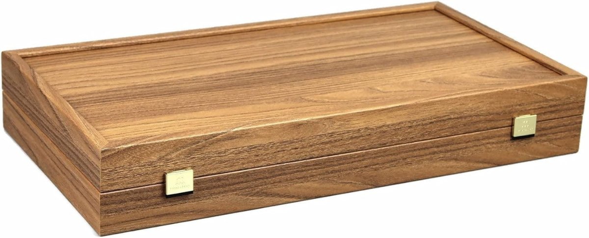 20” Wooden Backgammon Set Walnut Case Luxury Foldable Board Game - Kwikley