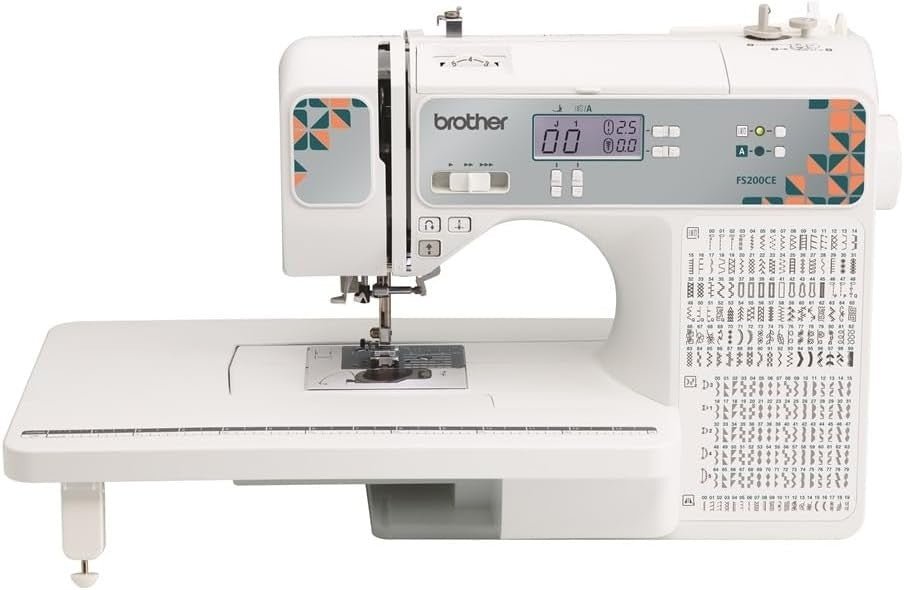 200 Stitch Computerised Sewing Machine Lettering Wide Table Case - Kwikley