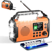 20000mAh Emergency DAB FM Radio Solar Hand Crank Bluetooth & Flashlight - Kwikley
