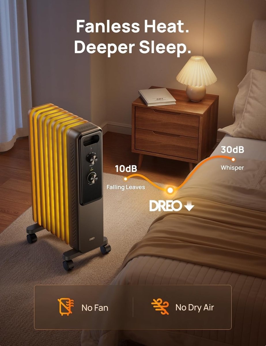 2000W Oil Filled Radiator Heater – Silent, Adjustable Thermostat, Safe & Portabl - Kwikley