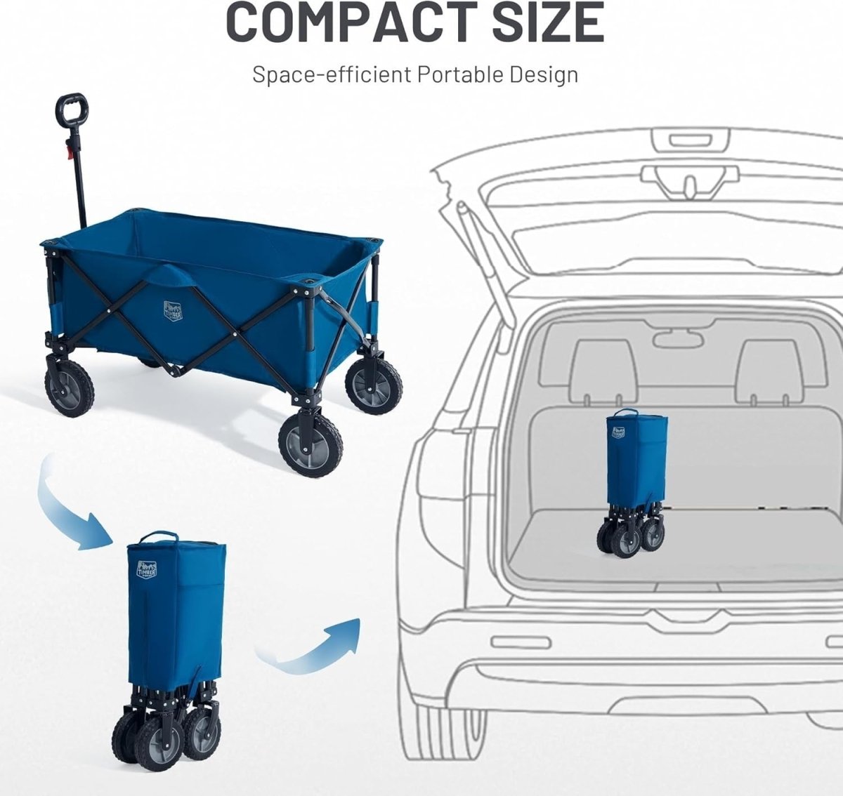 200L Folding Festival Wagon Trolley Heavy Duty Camping Cart Outdoor Picnic - Kwikley