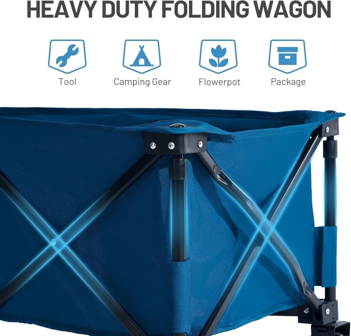 200L Folding Festival Wagon Trolley Heavy Duty Camping Cart Outdoor Picnic - Kwikley