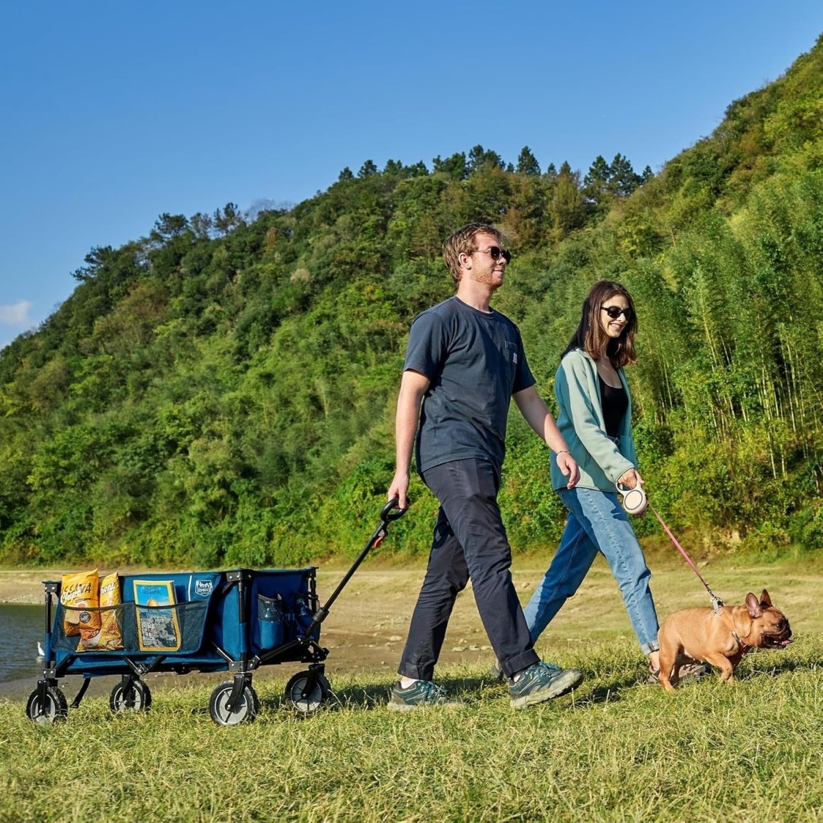 200L Folding Festival Wagon Trolley Heavy Duty Camping Cart Outdoor Picnic - Kwikley