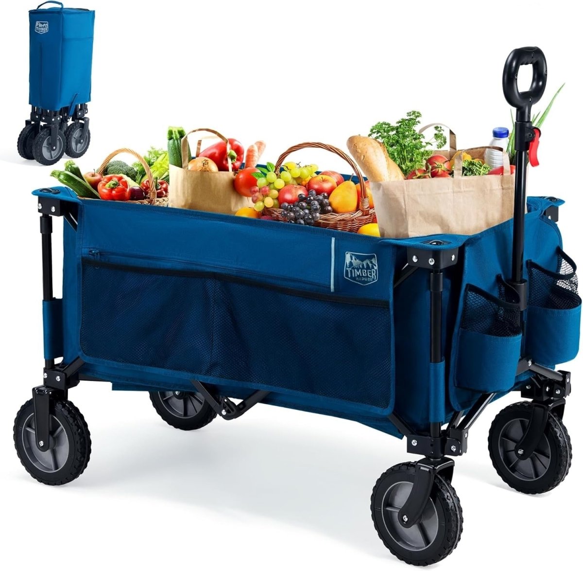 200L Folding Festival Wagon Trolley Heavy Duty Camping Cart Outdoor Picnic - Kwikley