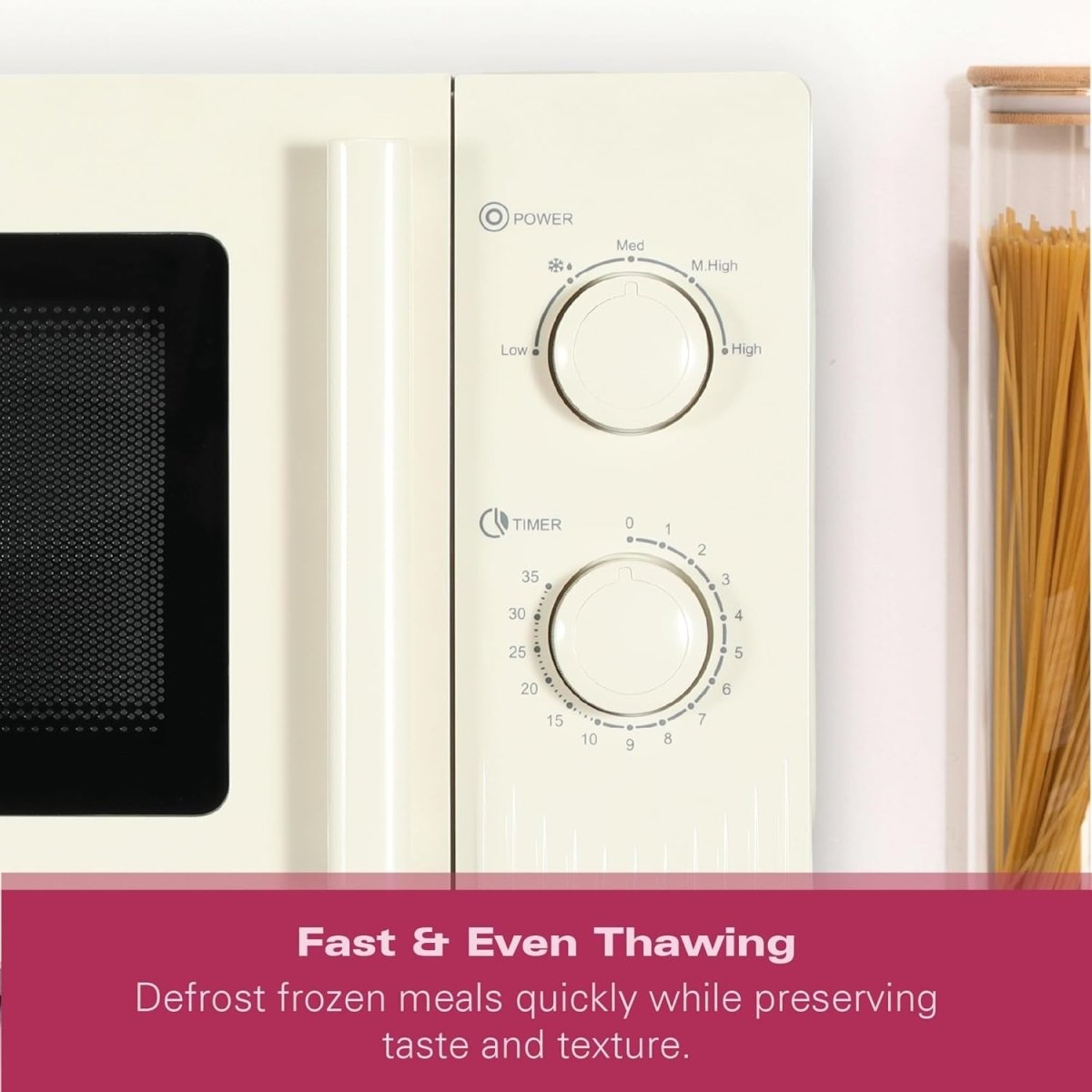 20L Manual Microwave 800W 5 Power Levels Quick Defrost Sand - Kwikley