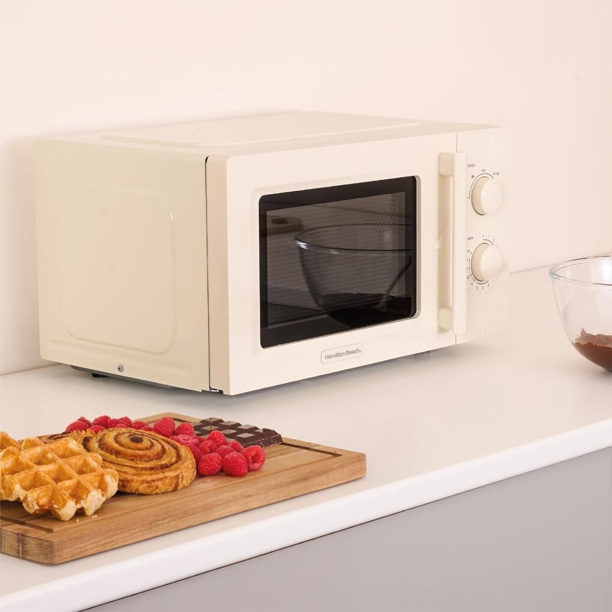 20L Manual Microwave 800W 5 Power Levels Quick Defrost Sand - Kwikley