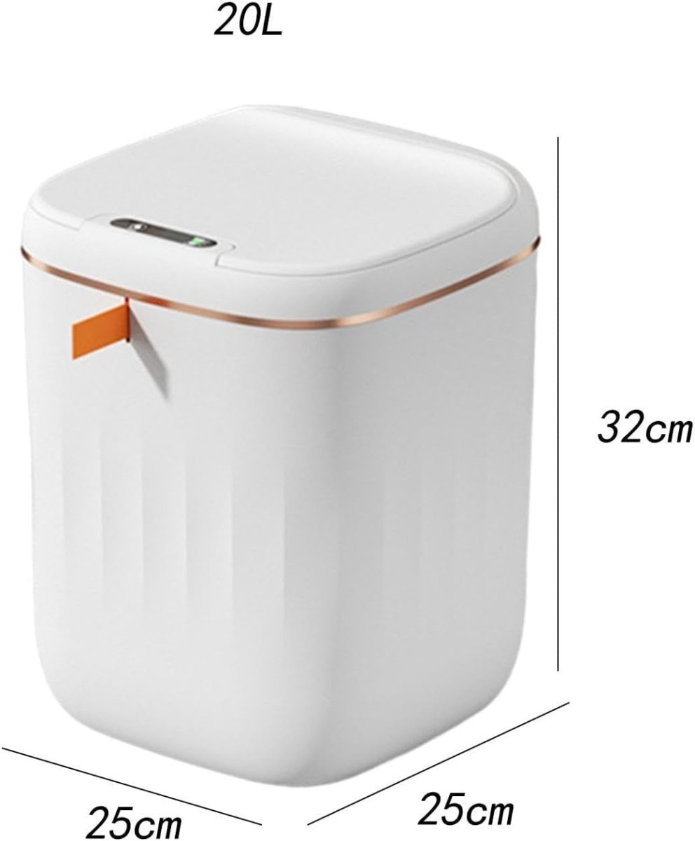20L Touchless Trash Can Automatic Sensor Bin White Gold - Kwikley