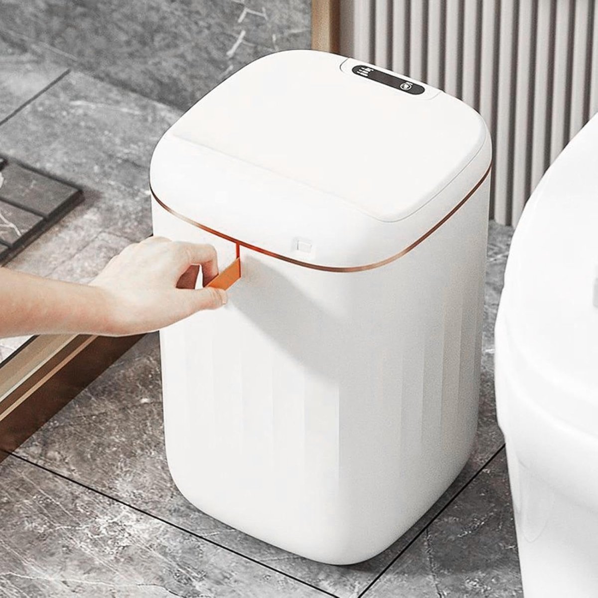 20L Touchless Trash Can Automatic Sensor Bin White Gold - Kwikley