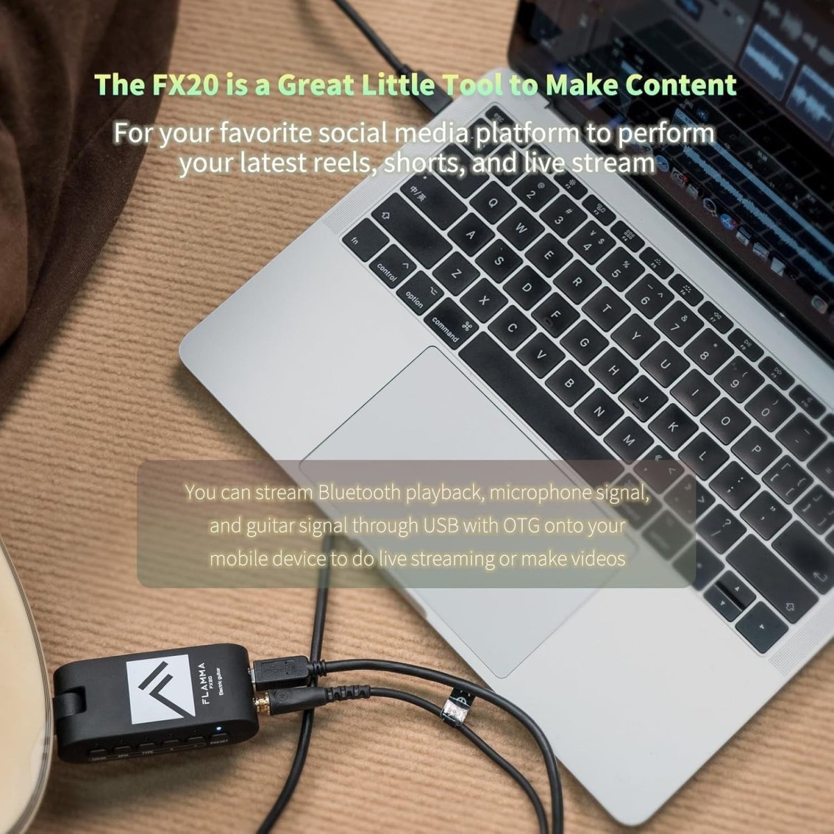 20W Guitar Headphone Amp 52 Amp Models Bluetooth USB FX20 - Kwikley