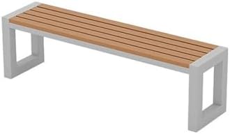 3 Seater Garden Bench 108cm Backless Outdoor Patio Seat White