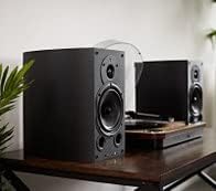 100W Bookshelf Passive Speakers Carbon Fibre HiFi Stereo Pair