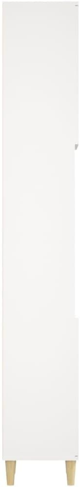 Tall Bathroom Cabinet 6 Compartment 2 Door Unit White