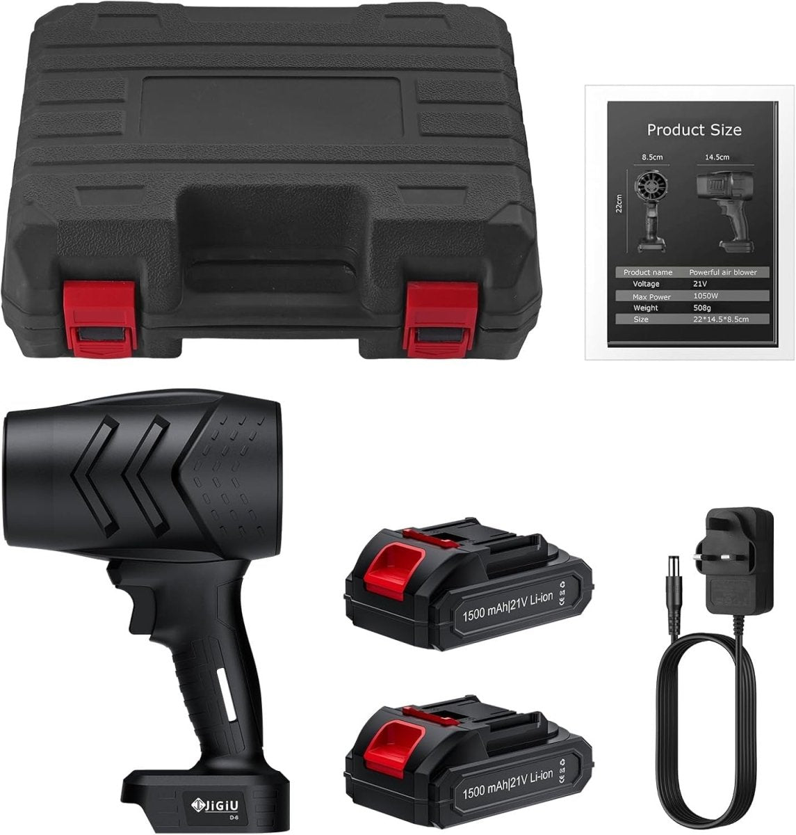 21V Cordless Air Blower 26000RPM Electric Duster Dual Battery Kit - Kwikley