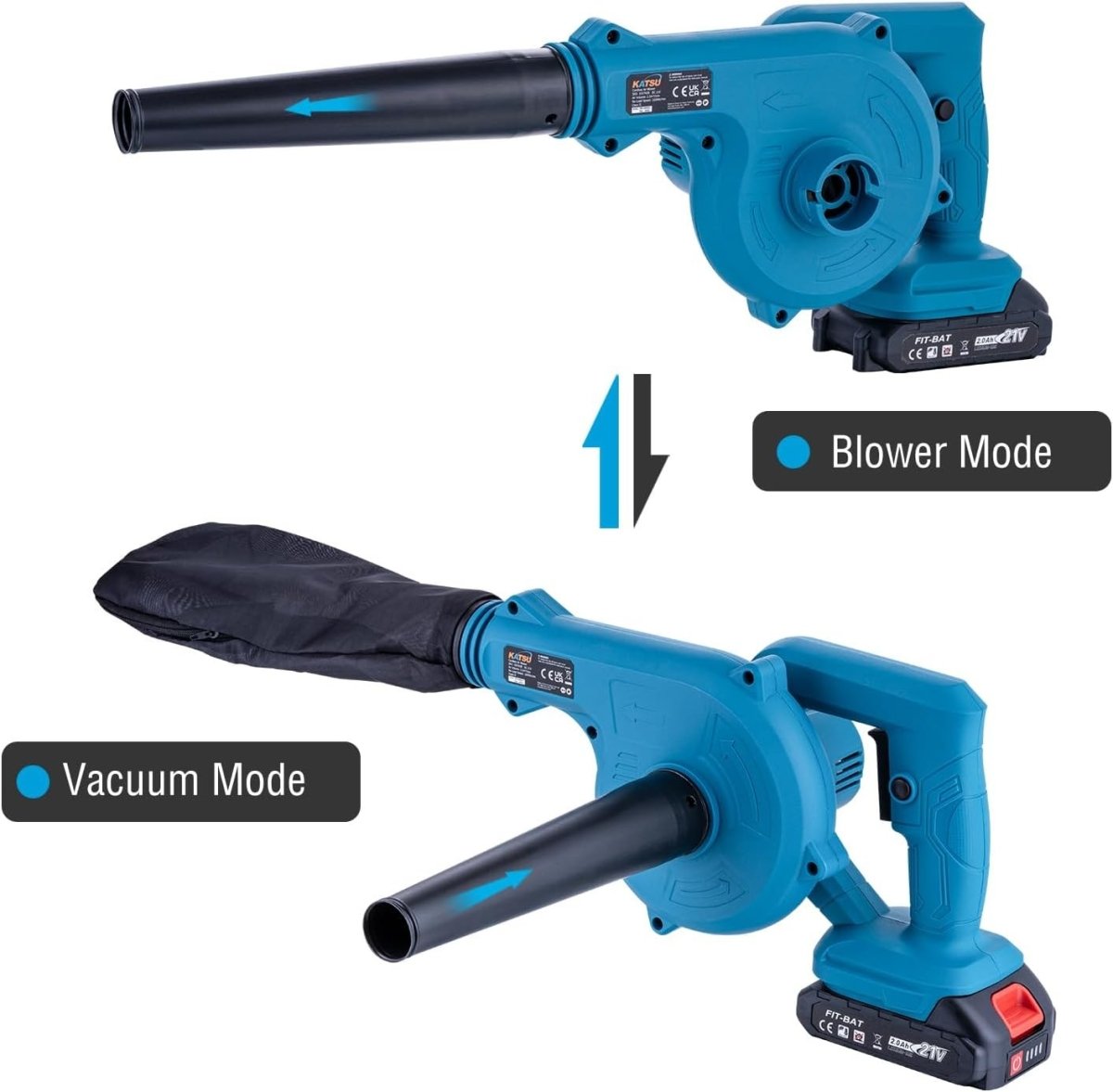 21V Cordless Leaf Blower Handheld Dust Cleaner Garden Car Corners - Kwikley