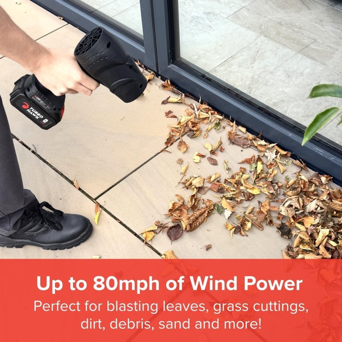 21V Cordless Leaf Blower Lightweight 80MPH Garden Patio Gutter Cleaner - Kwikley