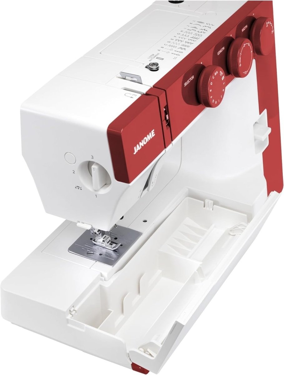 22 Stitch Sewing Machine Free Arm One Step Buttonhole Red Electric - Kwikley