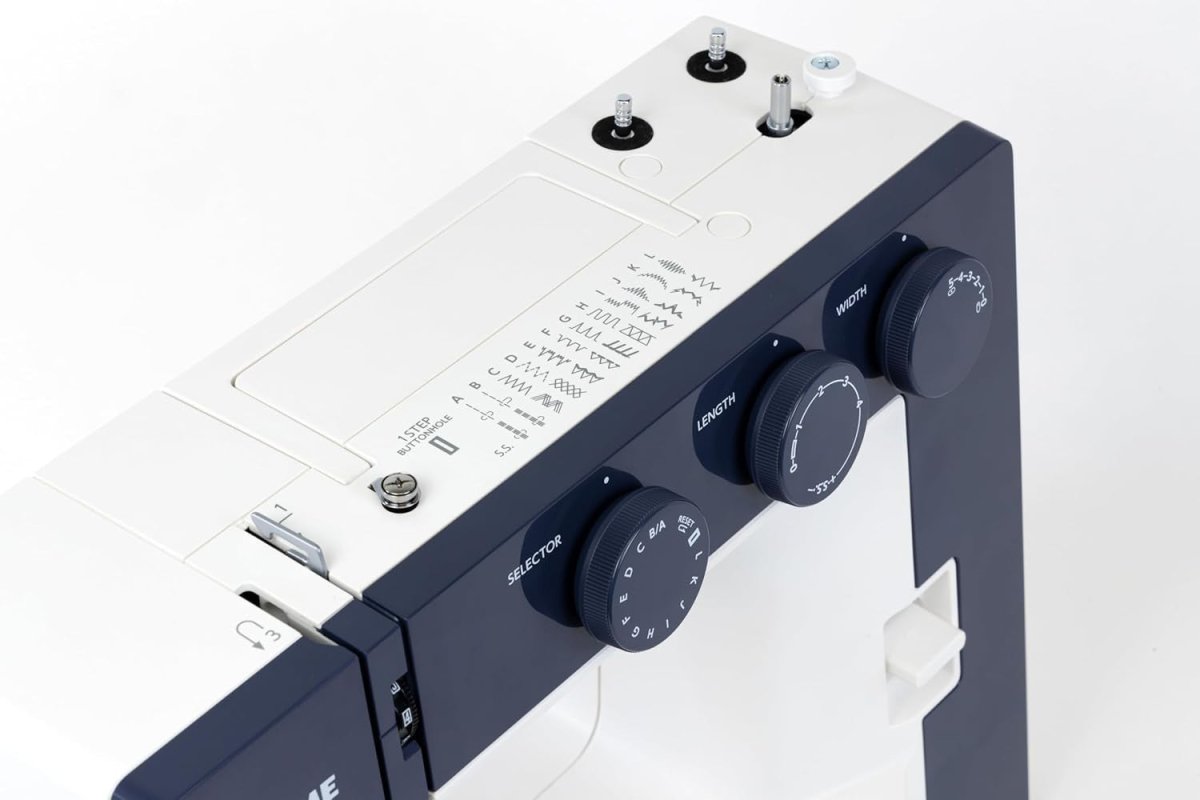 22 Stitch Sewing Machine Wide Base Needle Threader Blue - Kwikley