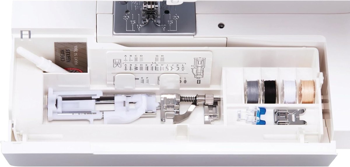 22 Stitch Sewing Machine Wide Sewing Base Auto Buttonhole Grey - Kwikley