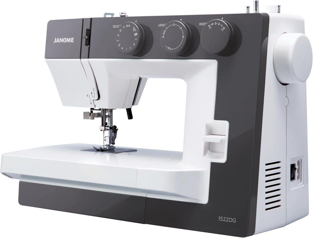22 Stitch Sewing Machine Wide Sewing Base Auto Buttonhole Grey - Kwikley