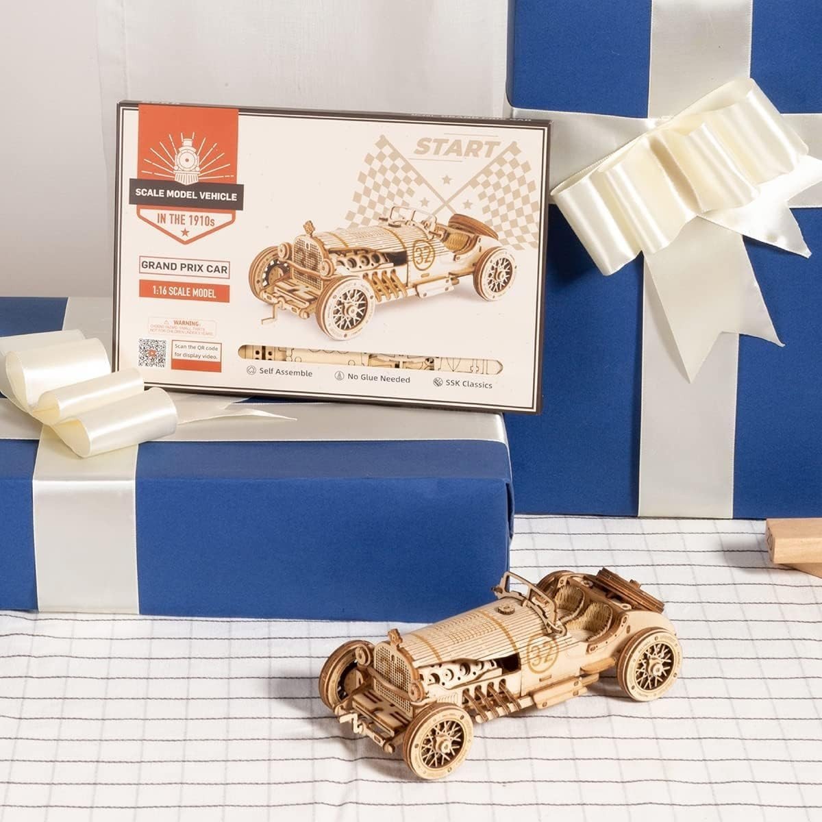 220pc Vintage Grand Prix Car 3D Wooden Puzzle DIY Model Kit Gift - Kwikley