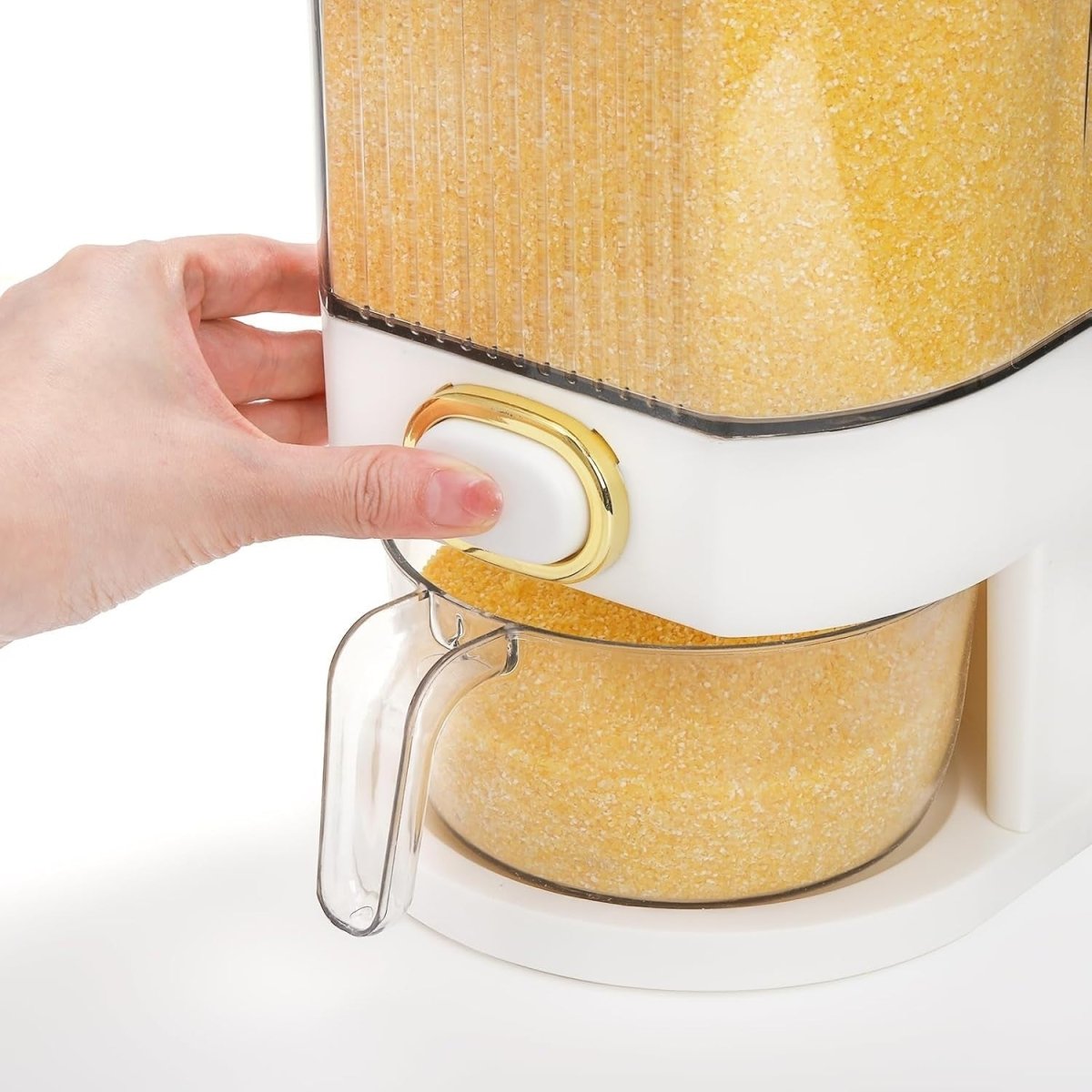 22LBS Rice Dispenser Airtight Clear Grain Storage w Cup - Kwikley