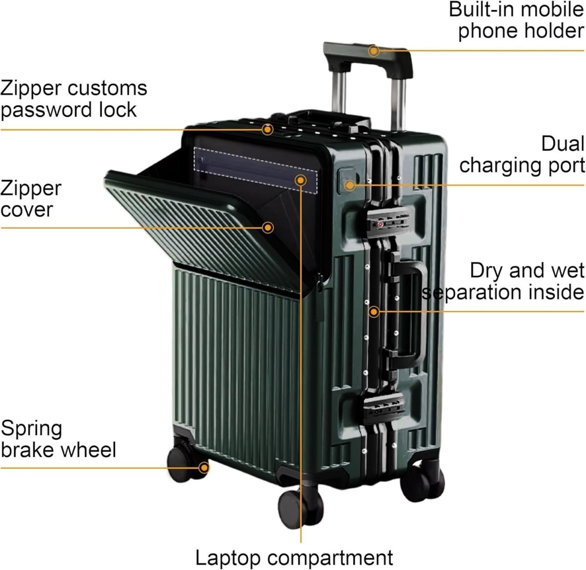 24 Inch Medium Suitcase Airline Approved PC Hard Shell TSA Lock Spinner - Kwikley
