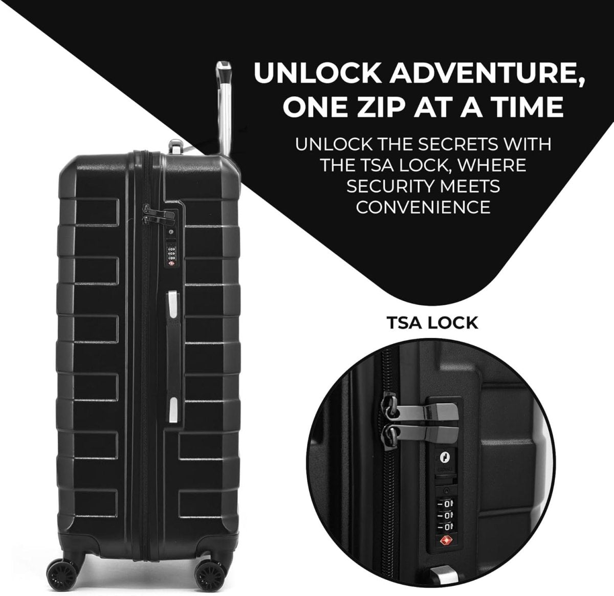 24'' Medium Spinner Suitcase PC Hard Shell Lightweight TSA Check In - Kwikley