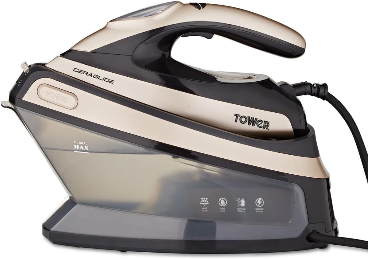 2400W Steam Generator Iron 4.5 Bar 1.5L Tank Ceramic Soleplate - Kwikley