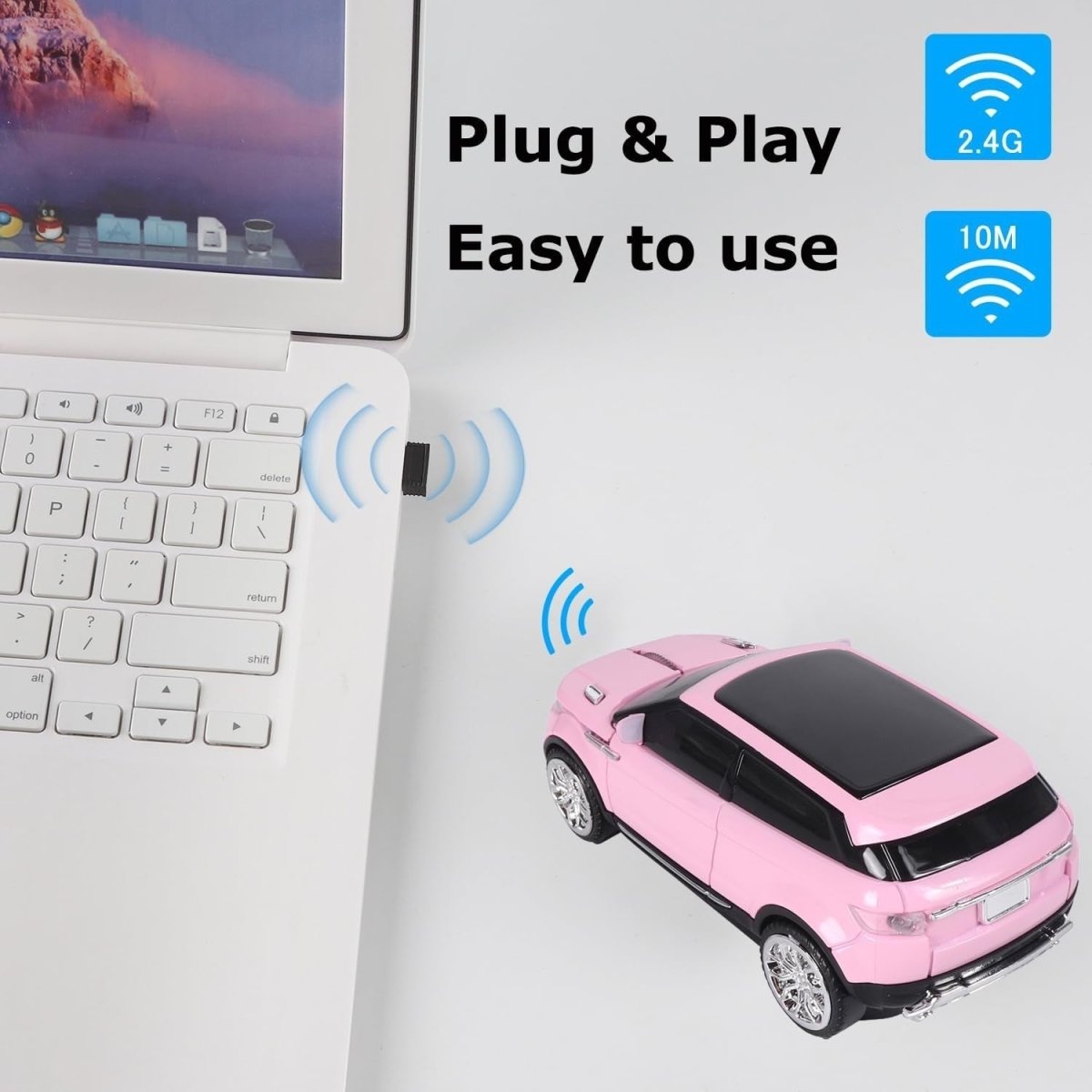 2.4G Rechargeable Silent Wireless Mouse USB LED Ergonomic Black - Kwikley