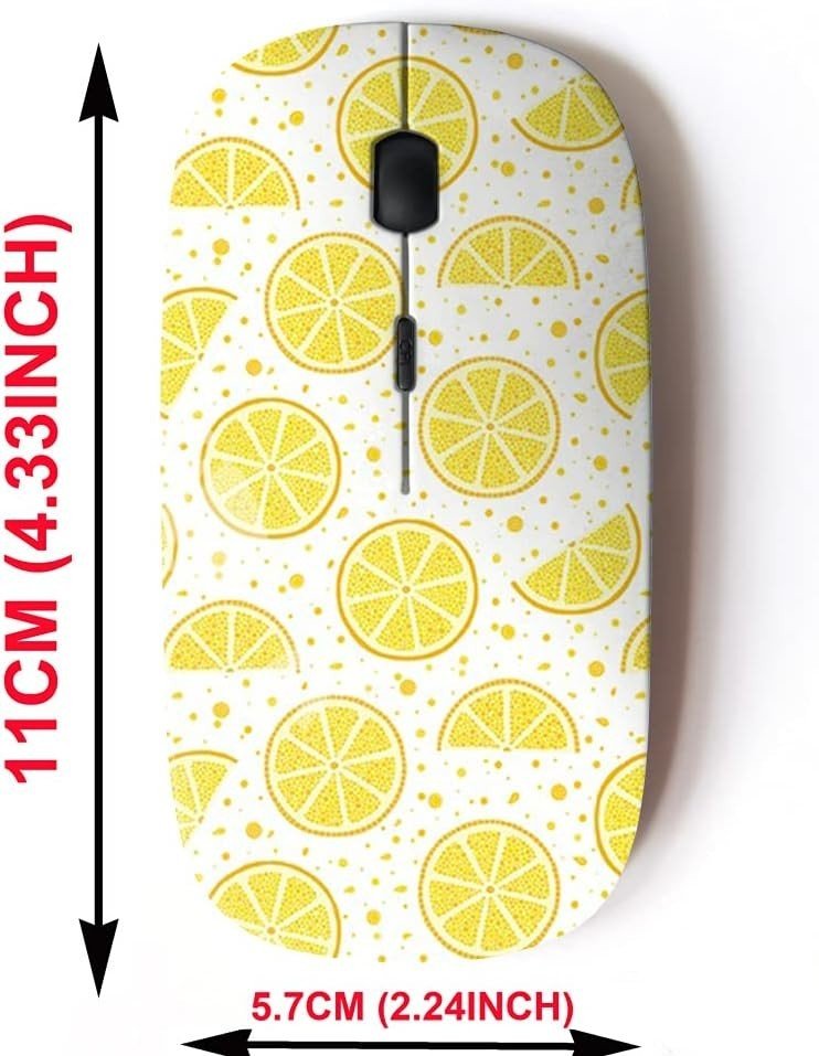 2.4G Wireless Mouse Lemon Pattern USB Nano Receiver Cute Design - Kwikley