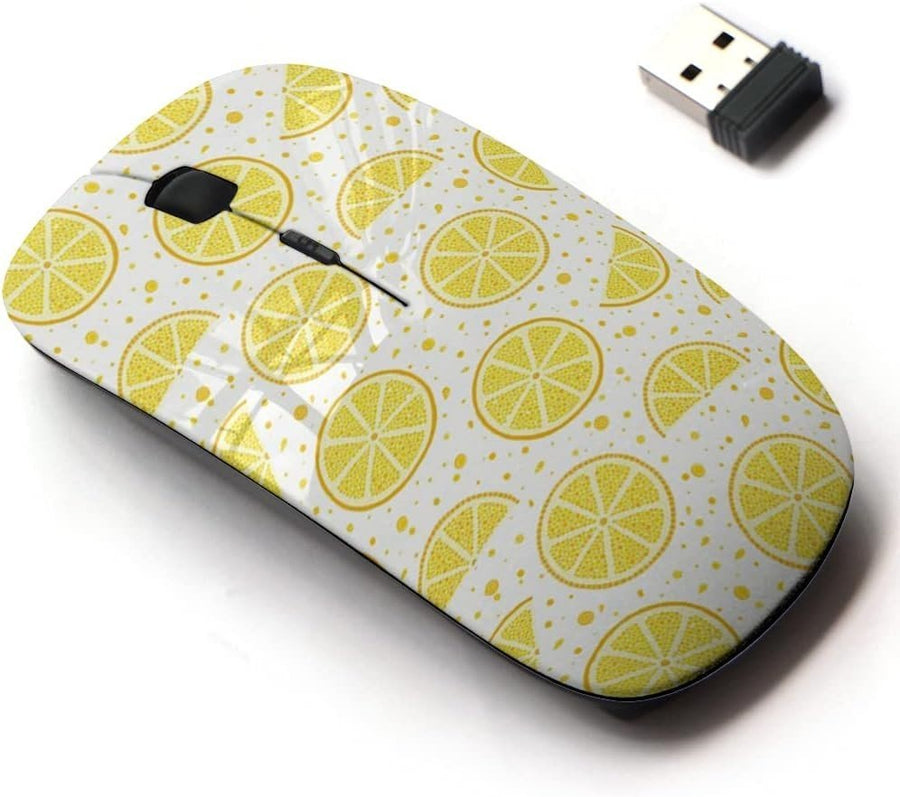 2.4G Wireless Mouse Lemon Pattern USB Nano Receiver Cute Design - Kwikley