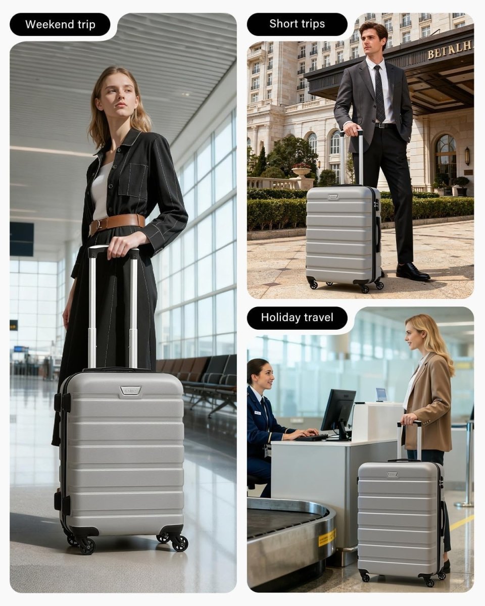 24in Medium Check In Suitcase Hard Shell TSA Lock Silent Spinner Wheels - Kwikley