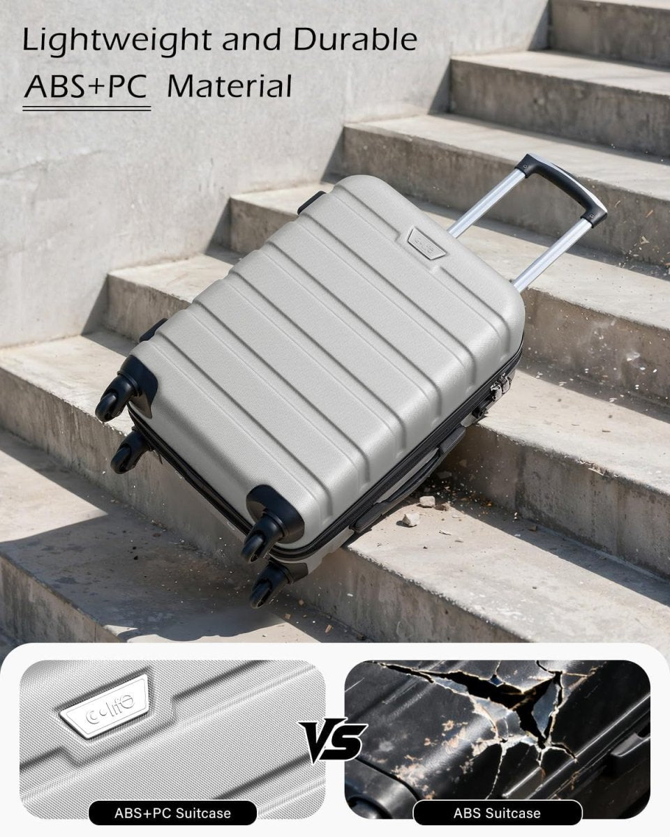 24in Medium Check In Suitcase Hard Shell TSA Lock Silent Spinner Wheels - Kwikley