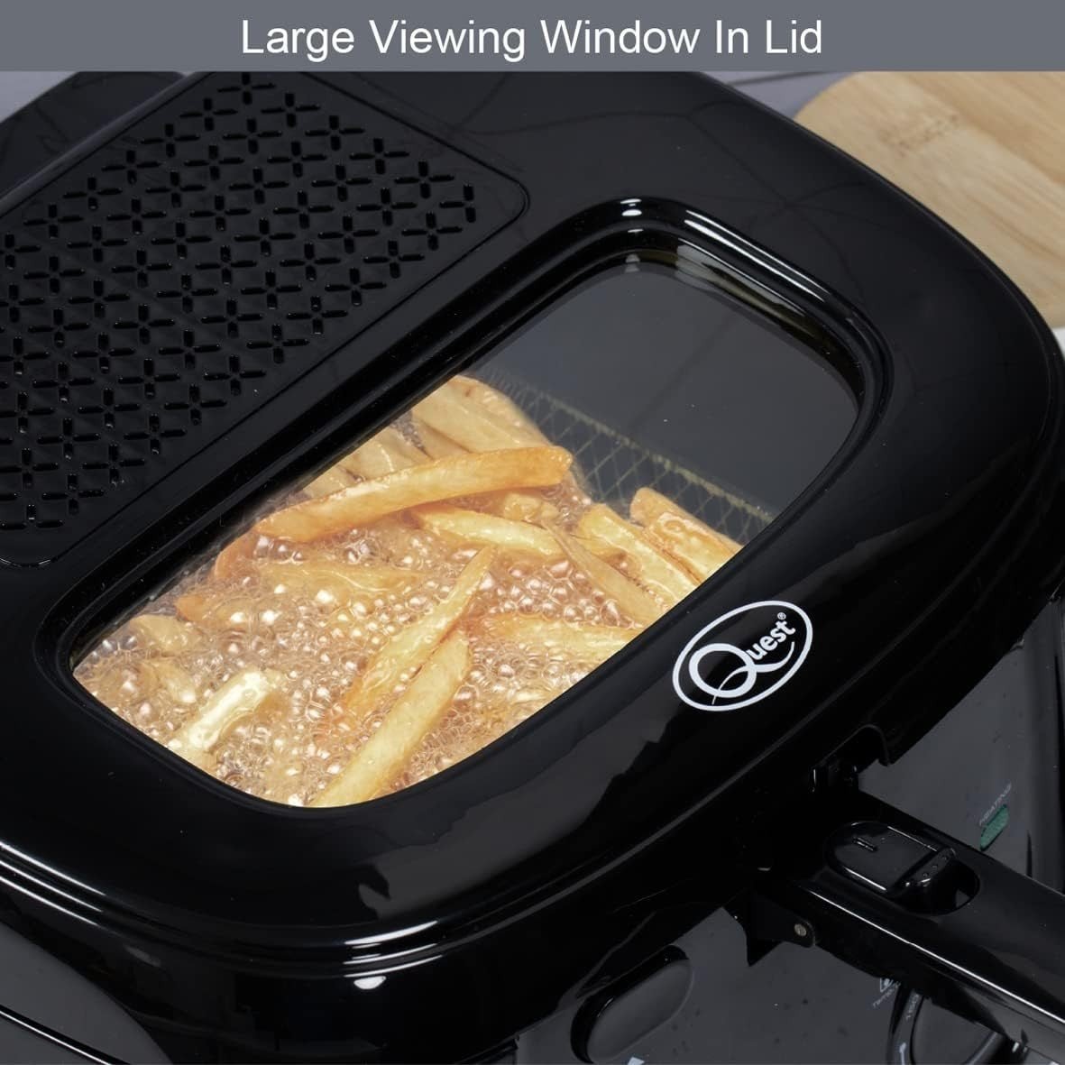 2.5L Deep Fat Fryer 1800W Adjustable Temp Large Viewing Window - Kwikley