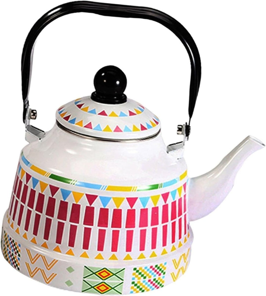 2.5L Retro Enamel Tea Kettle Stovetop Water Pot Induction Safe - Kwikley