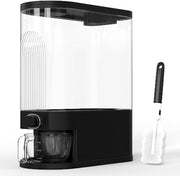 25lb Black Glass Rice Dispenser Airtight Grain Storage w Cup - Kwikley